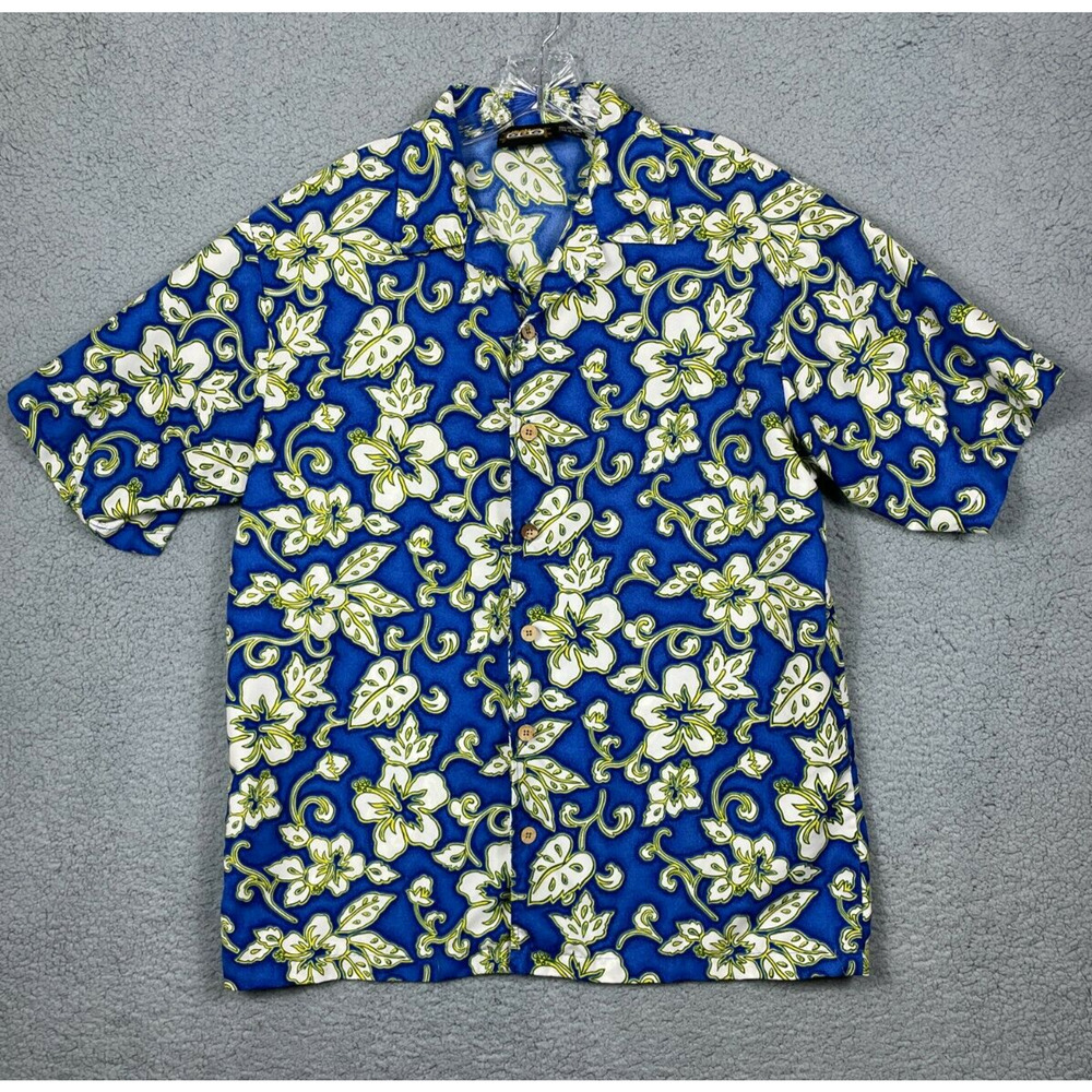 ODO Hawaiian Shirt Mens Size M Multicolor Floral Short Sleeve Button Up
